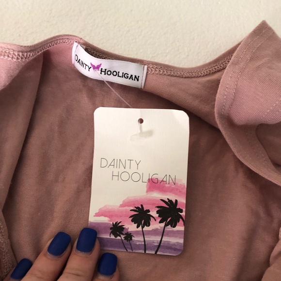 Dainty Hooligan NWT blush lace up bodysuit - Picture 9 of 11